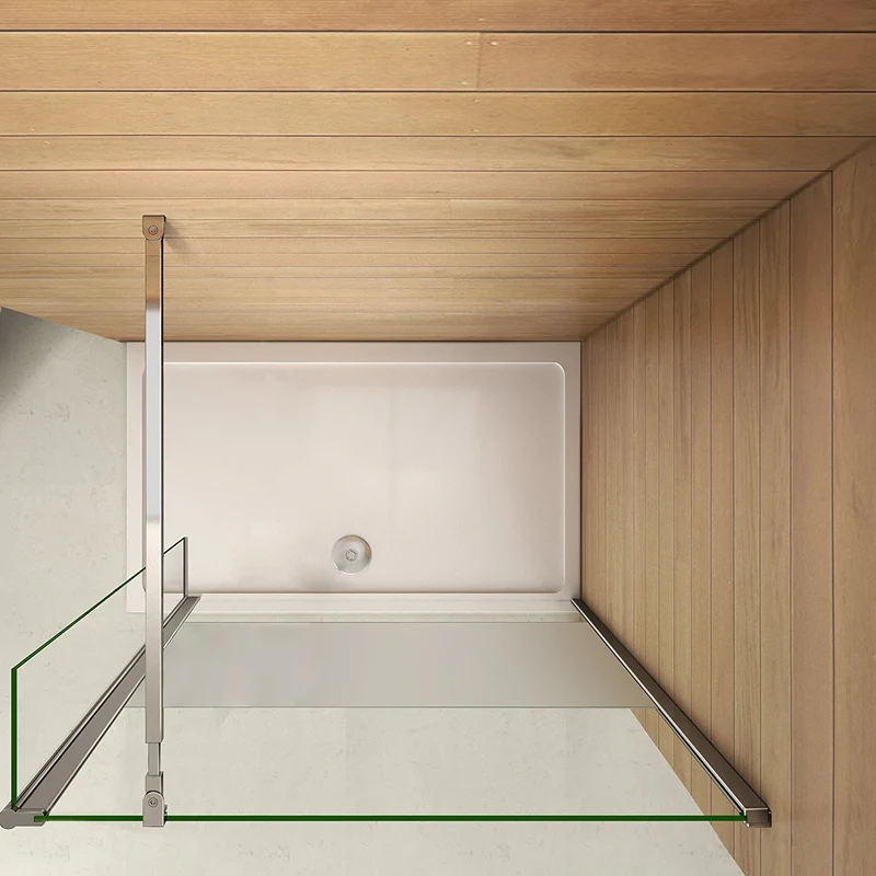 Aica paroi de douche à l'italienne en verre bande centrale sablé avec retour pivotant de 40cm et une barre de fixation extensible de 73-120cm