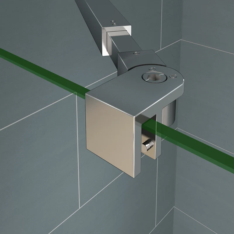 Aica paroi de douche à l'italienne en verre bande centrale sablé avec retour pivotant de 40cm et une barre de fixation extensible de 73-120cm