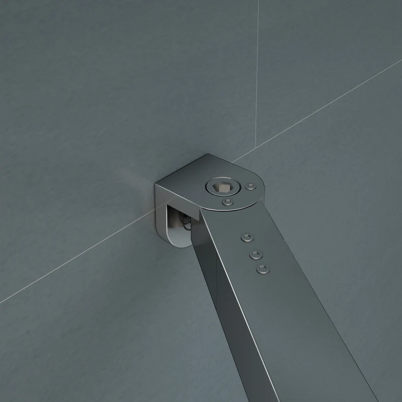Aica paroi de douche à l'italienne en verre bande centrale sablé avec retour pivotant de 40cm et une barre de fixation extensible de 73-120cm