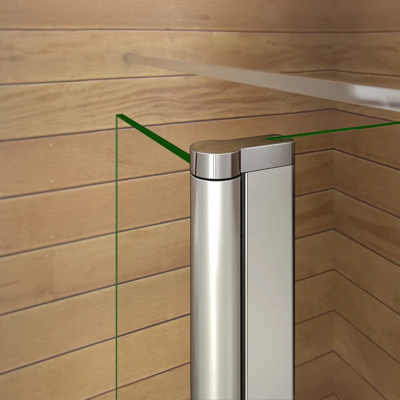 Aica paroi de douche à l'italienne en verre transparent avec retour pivotant de 40cm et une barre de fixation extensible de 73-120cm
