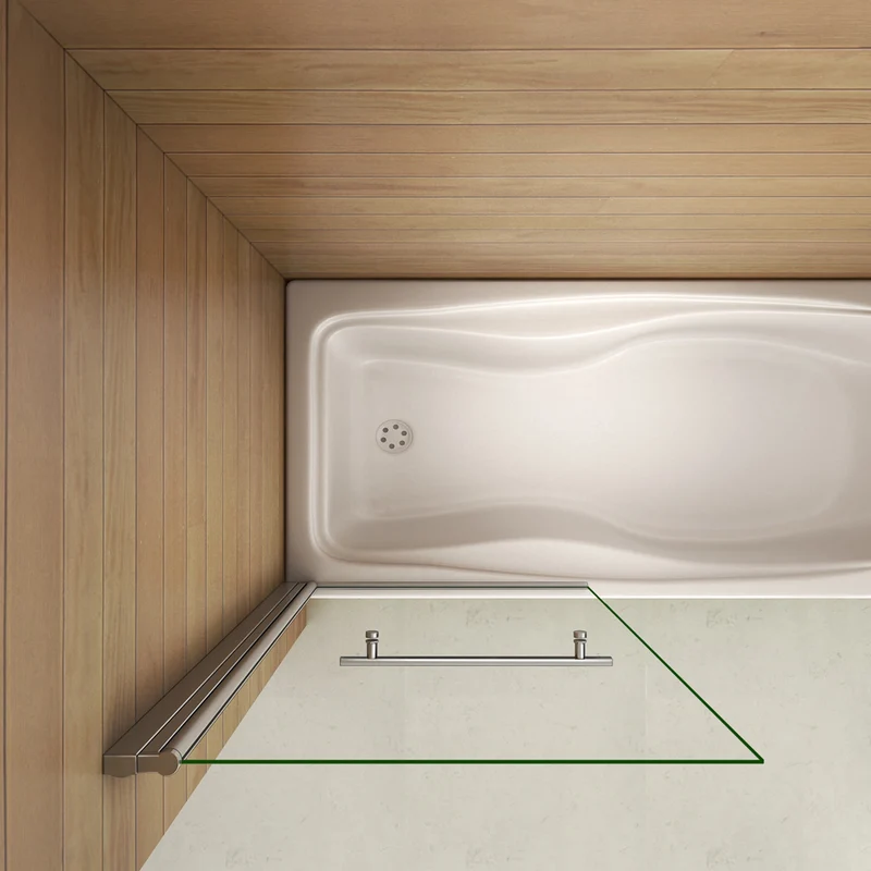 Aica 800x1400x6mm pare baignoire pivotant 180° porte de baignoire, écran de baignoire, 6mm verre trempé anticalcaire
