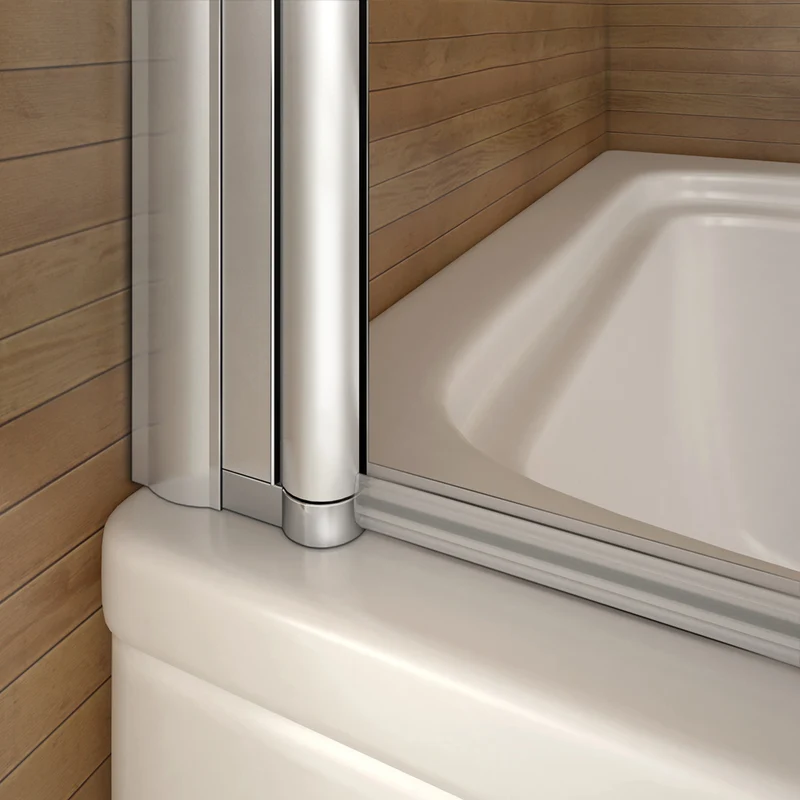 Aica 800x1400x6mm pare baignoire pivotant 180° porte de baignoire, écran de baignoire, 6mm verre trempé anticalcaire