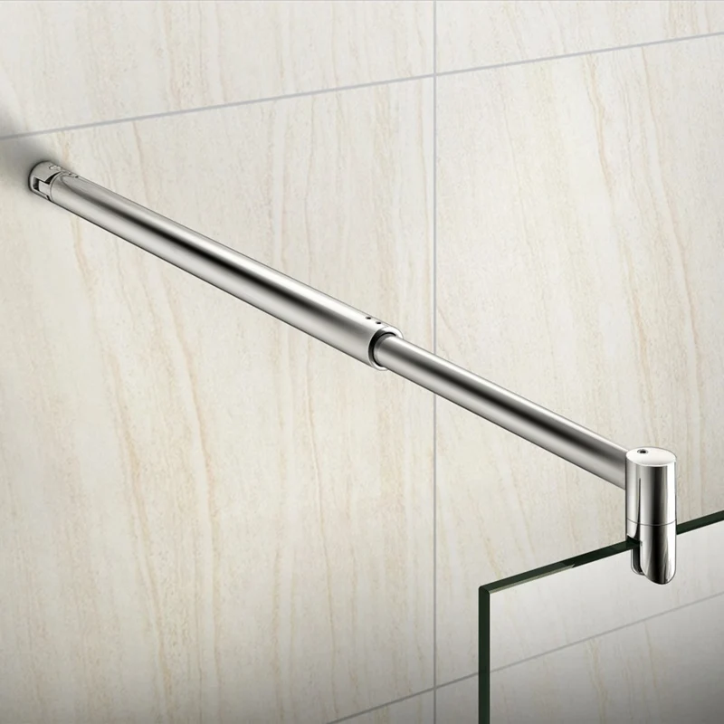 Aica paroi de douche à l'italienne 90/100/120x200cm avec retour pivotante 40cm et la barre de fixation extension cylindrique,8mm verre anticalcaire