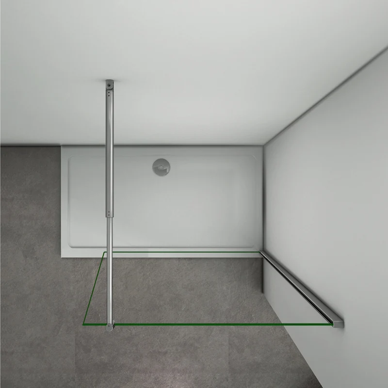Aica Paroi De Douche Paroi De Douche À L'italienne Anticalcaire Avec Barre De Fixation Extensible Cylindrique