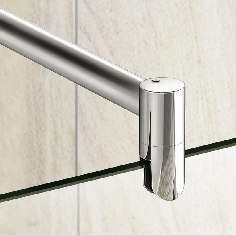 Aica Paroi De Douche Paroi De Douche À L'italienne Anticalcaire Avec Barre De Fixation Extensible Cylindrique