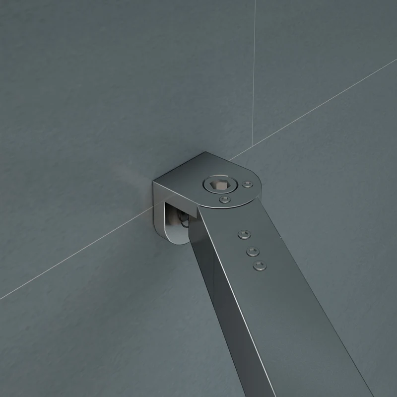 Aica paroi de douche 90/100/120x200cm avec retour pivotante 40cm et la barre de fixation extensible paroi de douche à l'italienne , verre anticalcaire
