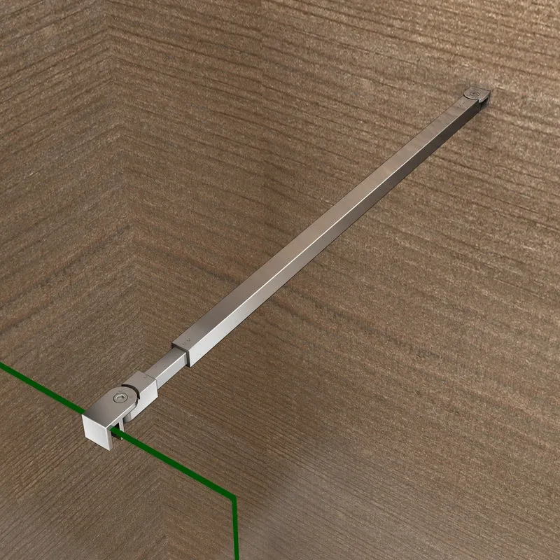 Aica paroi de douche à l'italienne, 8mm verre sécurité et anticalcaire, avec une barre de fixation extensible 73-120cm, profilé chromé