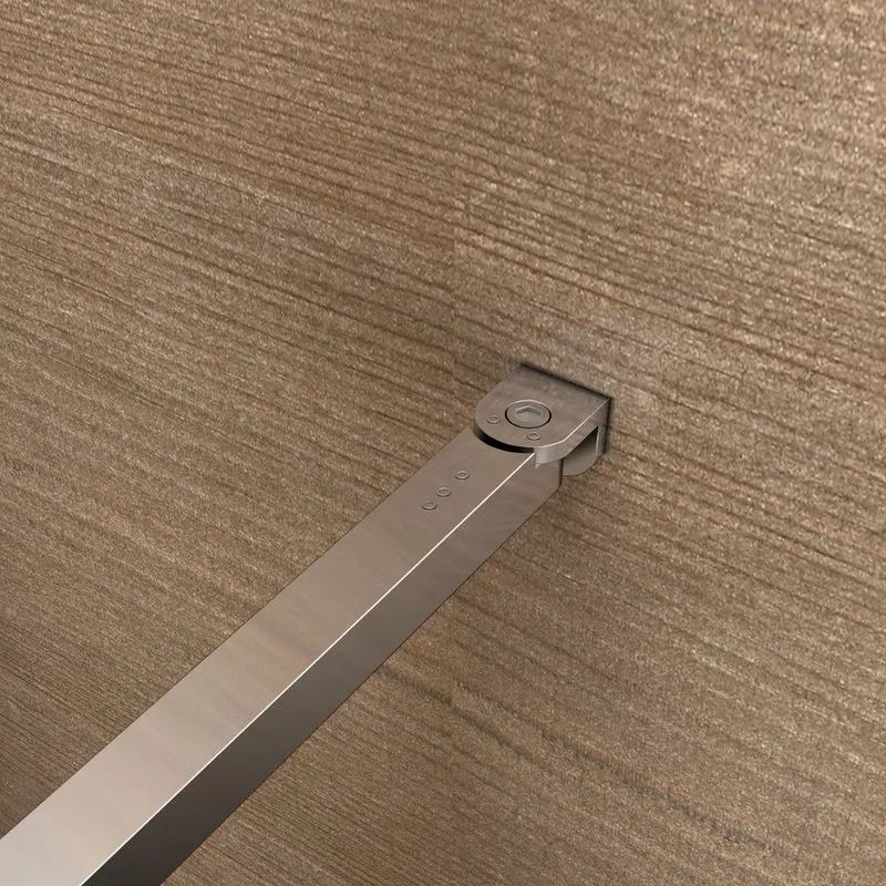 Aica paroi de douche à l'italienne, 8mm verre sécurité et anticalcaire, avec une barre de fixation extensible 73-120cm, profilé chromé