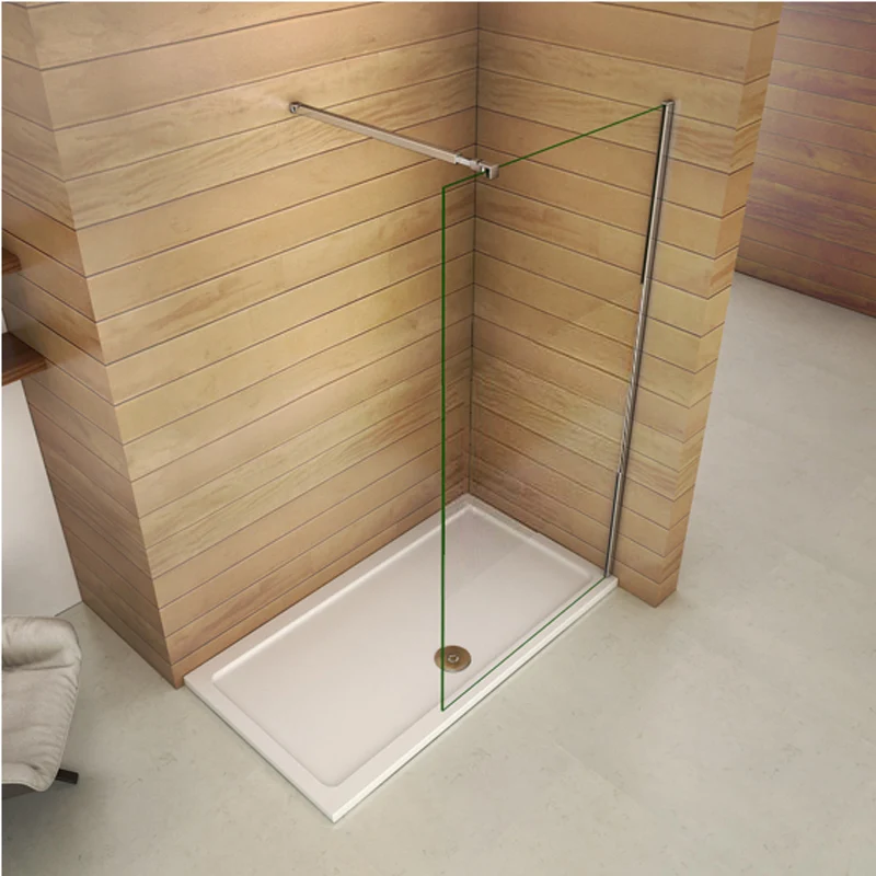 Aica paroi de douche à l'italienne, verre sécurité anticalcaire,avec une barre de fixation extensible de 73-120cm
