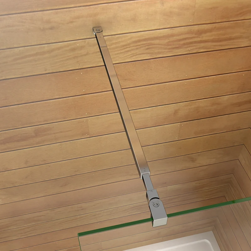 Aica paroi de douche à l'italienne, verre sécurité anticalcaire,avec une barre de fixation extensible de 73-120cm