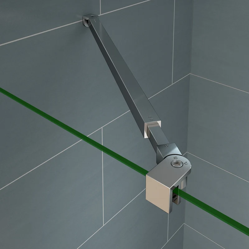 Aica walk in paroi de douche à l'italienne en verre 8mm bande central dépoli et une barre de extensible de 73-120cm