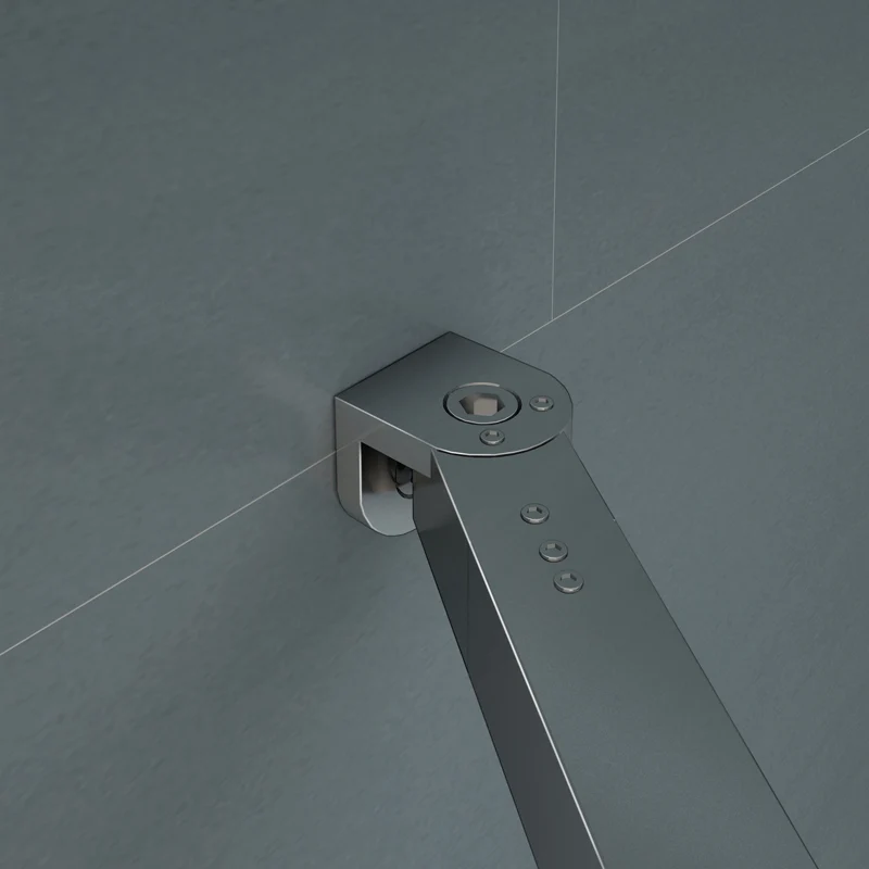 Aica walk in paroi de douche à l'italienne en verre 8mm bande central dépoli et une barre de extensible de 73-120cm