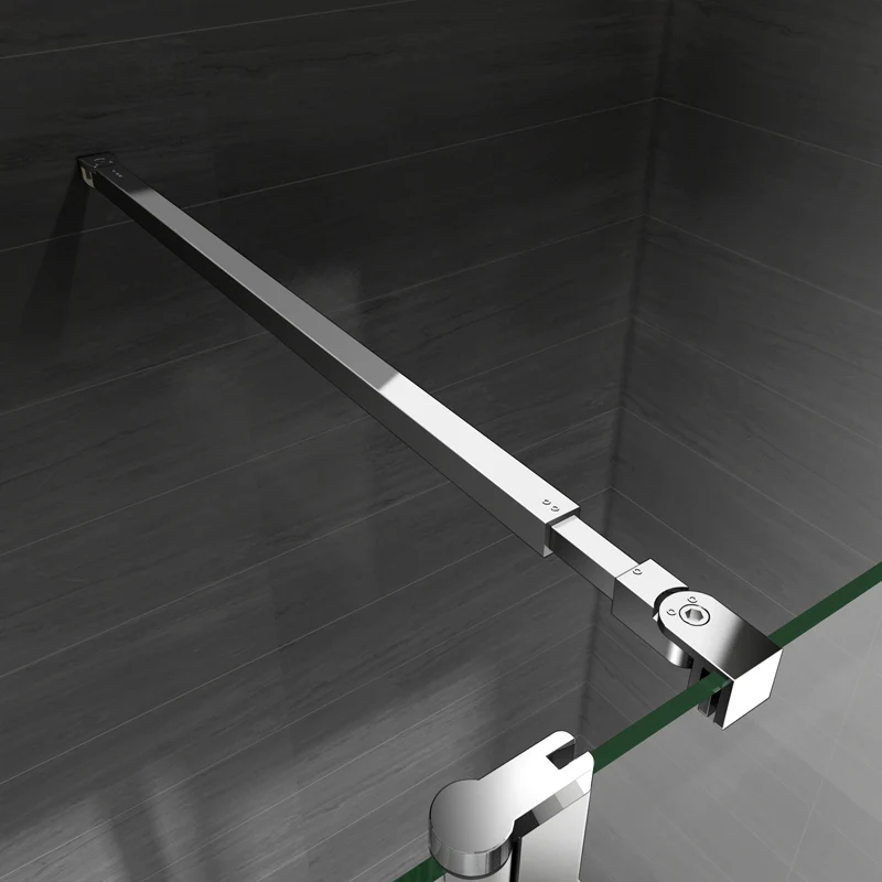 Aica walk in paroi de douche à l'italienne en verre 8mm bande central dépoli et une barre de extensible de 73-120cm