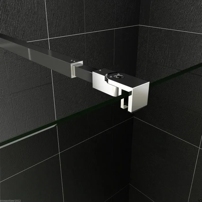 Aica walk in paroi de douche à l'italienne en verre fumé et anticalcaire, pare-douche et une barre de extensible de 73-120cm