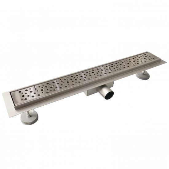 Caniveau de Douche Italienne en Inox Modèle Bulles Plat 60-90 cm