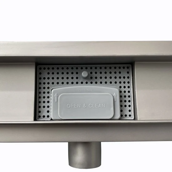 Caniveau de Douche Italienne en Inox Modèle Bulles Plat 60-90 cm