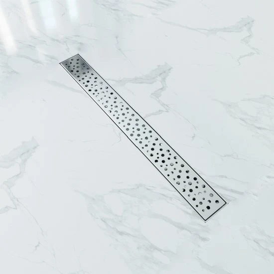 Caniveau de Douche Italienne en Inox Modèle Bulles Plat 60-90 cm