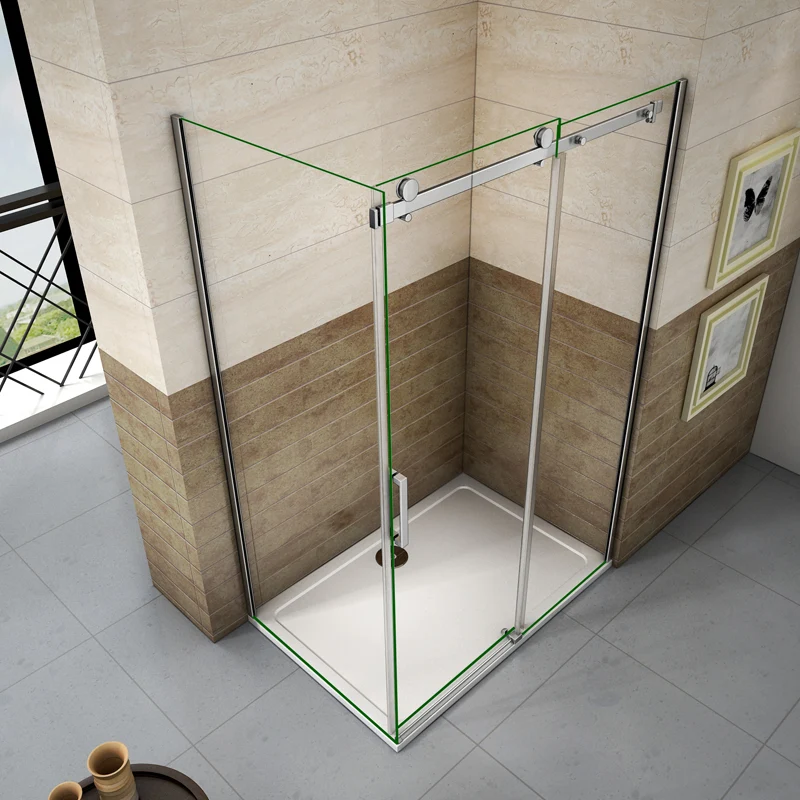 Aica porte de douche coulissante 120cm,paroi de douche 80cm,120x80cm receveur inclus,8mm verre sécurité anticalcaire p-3