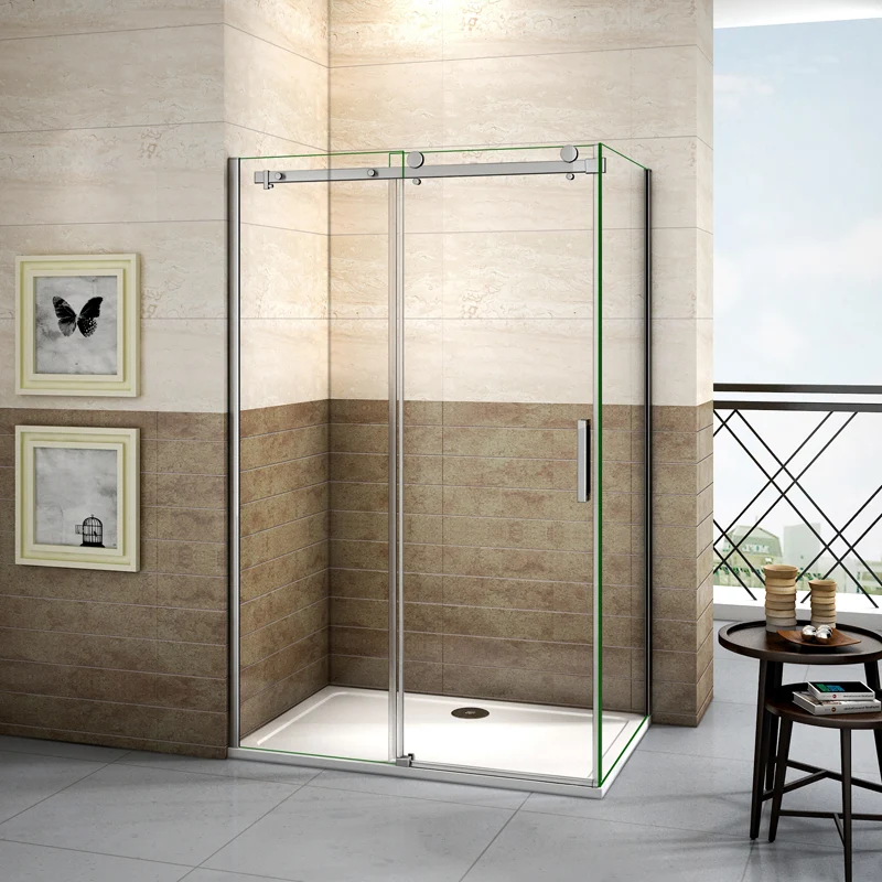 Aica porte de douche coulissante 140cm,paroi de douche 90cm,140x90cm receveur inclus,8mm verre sécurité anticalcaire p-3
