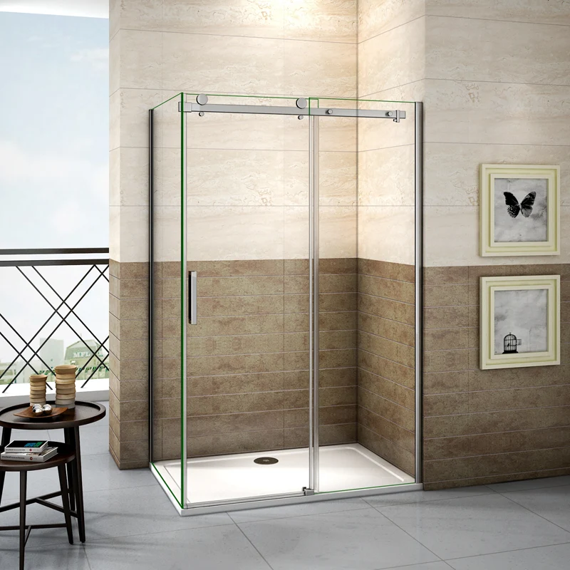 Aica porte de douche coulissante 140cm,paroi de douche 90cm,140x90cm receveur inclus,8mm verre sécurité anticalcaire p-3