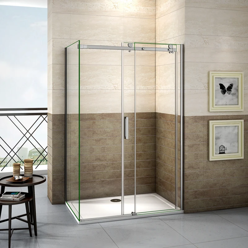 Aica porte de douche coulissante 140cm,paroi de douche 90cm,140x90cm receveur inclus,8mm verre sécurité anticalcaire p-3