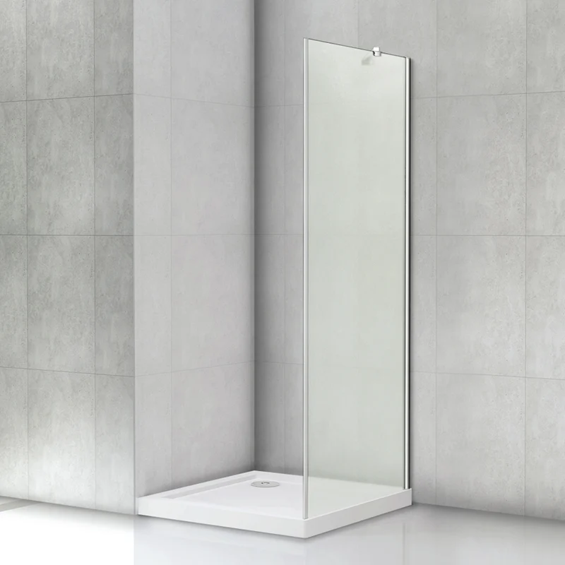Aica paroi de douche à l'italienne en verre dépolie, pare-douche sablé, avec une barre de fixation 45cm