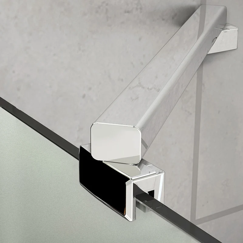 Aica paroi de douche à l'italienne en verre dépolie, pare-douche sablé, avec une barre de fixation 45cm