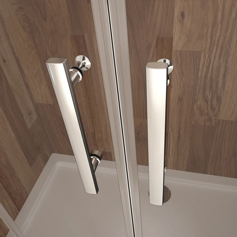 Aica porte de douche coulissante avec paroi de douche fixe,verre sécurité transparent,hauteur 185cm