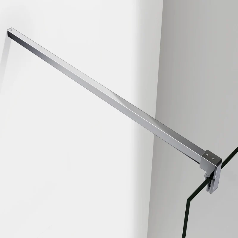 Aica paroi de douche à l'italienne , 8mm verre sécurité et anticalcaire, avec barre fixation la pince 360° de 140cm