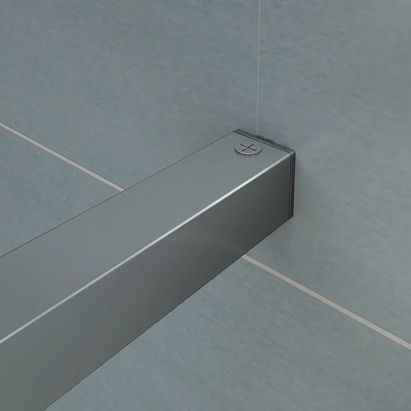 Aica paroi de douche à l'italienne , 8mm verre sécurité et anticalcaire, avec barre fixation la pince 360° de 140cm