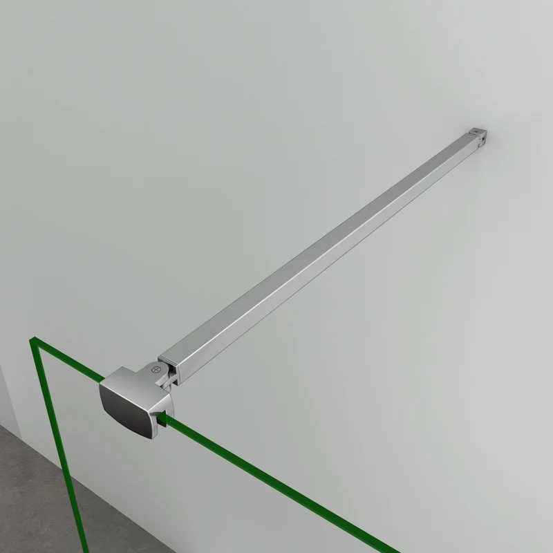 Aica paroi de douche à l'italienne , 8mm verre sécurité et anticalcaire, avec une barre de fixation avec pince renforcé de 90cm