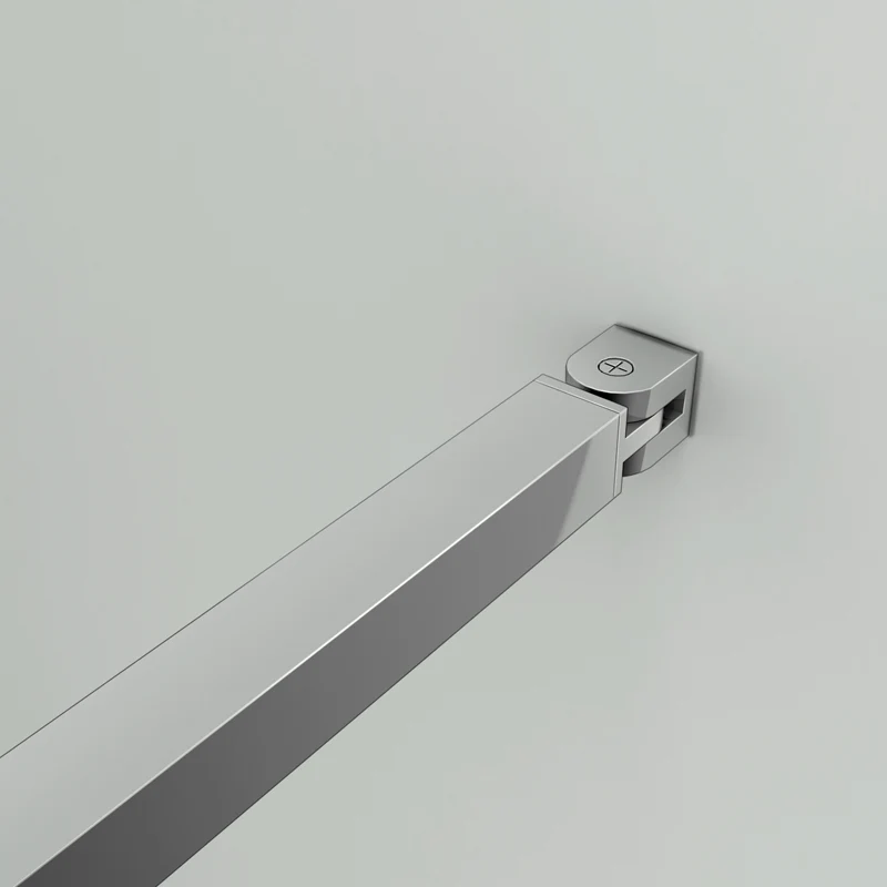 Aica paroi de douche à l'italienne , 8mm verre sécurité et anticalcaire, avec une barre de fixation avec pince renforcé de 90cm