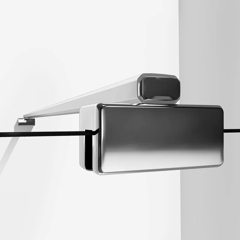 Aica paroi de douche à l'italienne, verre sécurité anticalcaire,avec une barre de fixation de 45cm