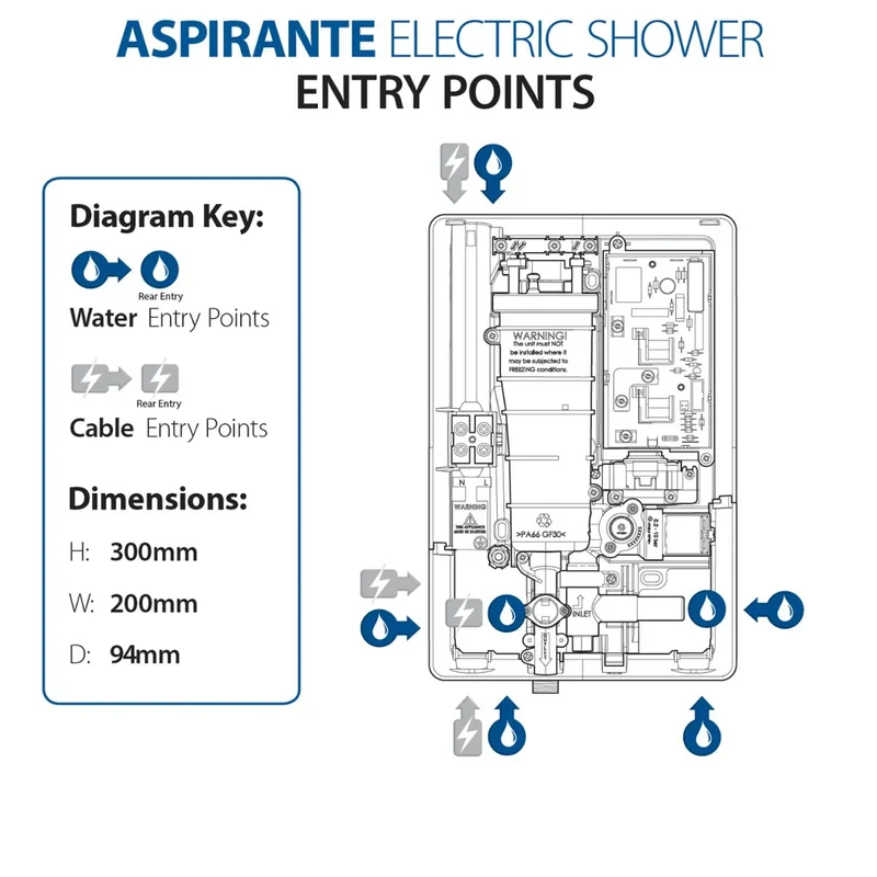 Triton Aspirante Electric 8.5KW Shower - Matt Black