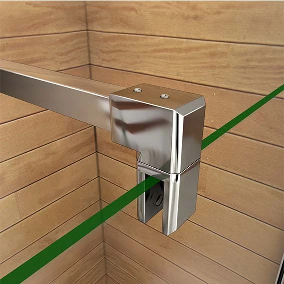 Aica walk in paroi de douche à l'italienne en verre 8mm bande central dépoli, avec barre de satbislisation de 140cm