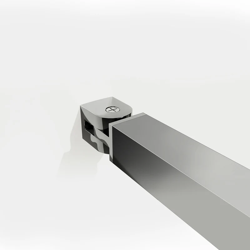Aica walk in paroi de douche à l'italienne en verre 8mm bande central dépoli et une barre de satbislisation avec pince renforcé