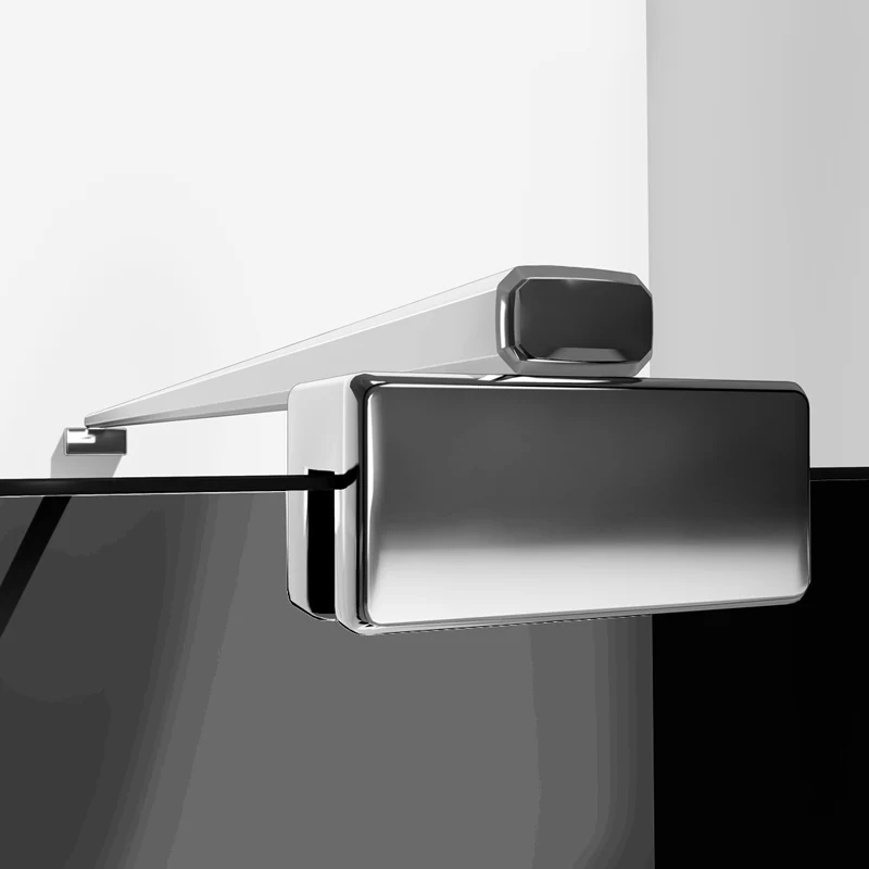 Aica walk in paroi de douche à l'italienne en verre fumé et anticalcaire, pare-douche avec une barre de fixation 45cm
