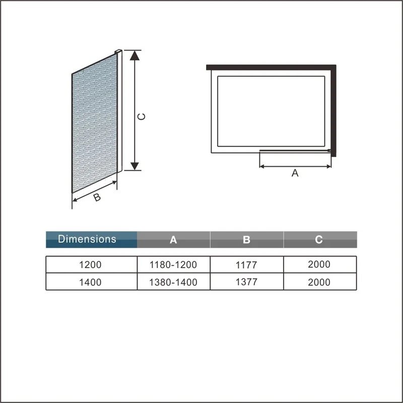 Aica 100x200cm paroi de douche dépolie, pare-douche sablé, paroi fixe,8mm verre anticalcaire,douche à l'italienne avec barre de fixation 360°