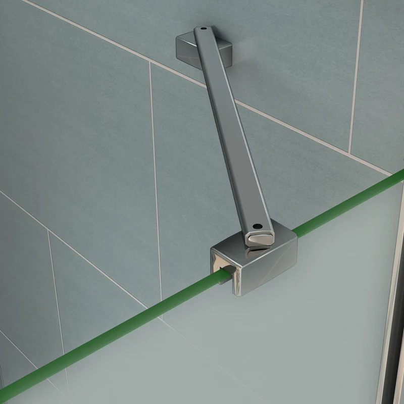 Aica 100x200cm paroi de douche dépolie, pare-douche sablé, paroi fixe,8mm verre anticalcaire,douche à l'italienne avec barre de fixation 360°