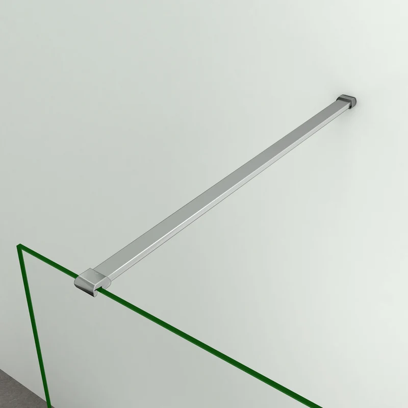 Aica paroi de douche à l'italienne en 8mm verre anticalcaire avec barre de fixation 140cm