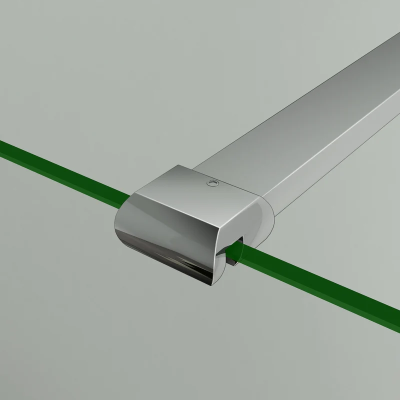 Aica paroi de douche à l'italienne en 8mm verre anticalcaire avec barre de fixation 140cm