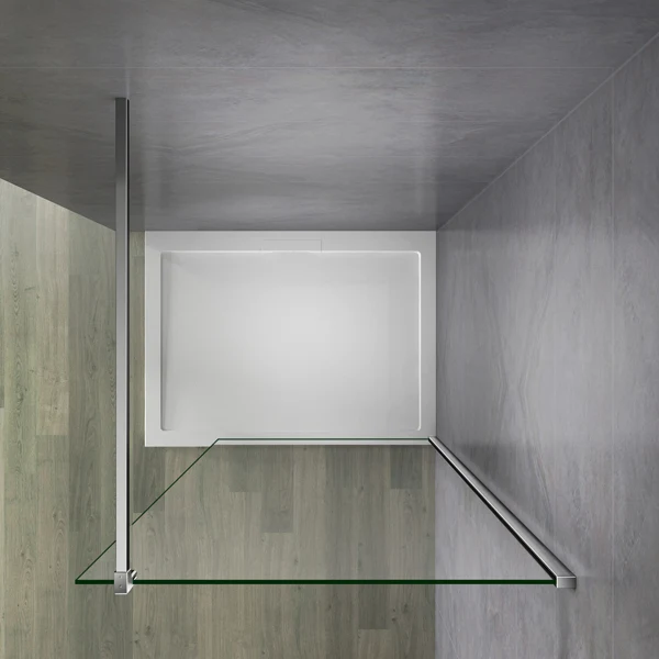 Aica 80/90/100/110/120/130/140/160 x 200cm paroi de douche en 10mm verre anticalcaire avec barre de fixation la pince 140cm