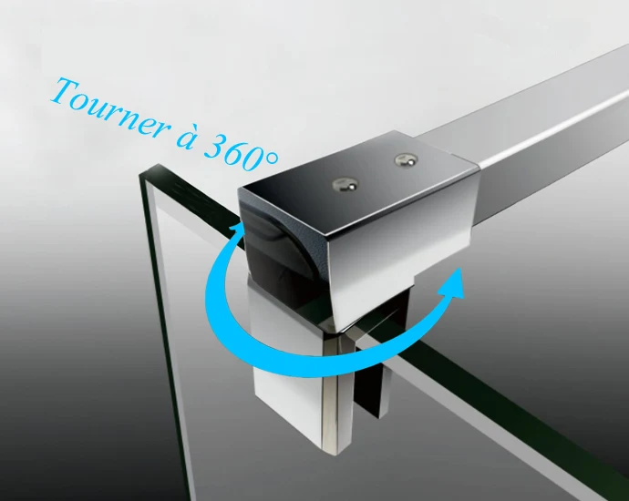 Aica 80/90/100/110/120/130/140/160 x 200cm paroi de douche en 10mm verre anticalcaire avec barre de fixation la pince 140cm