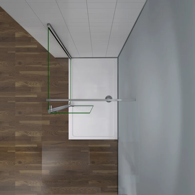 Aica paroi de douche à l'italienne 90/100/120x200cm avec retour pivotante 40cm et la barre de fixation avec la pince tourné à 360 degré 90cm,8mm verre
