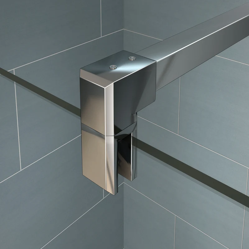 Aica paroi de douche à l'italienne 90/100/120x200cm avec retour pivotante 40cm et la barre de fixation avec la pince tourné à 360 degré 90cm,8mm verre