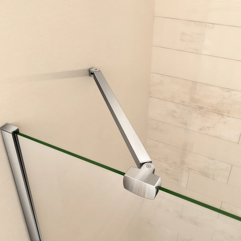Aica paroi de douche à l'italienne 90/100/120x200cm avec retour pivotante 40cm et la barre de fixation 90cm avec une pince renforcé , verre de 8mm