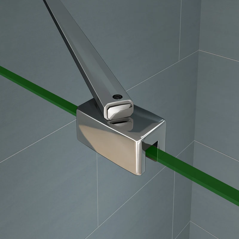 Aica paroi de douche 90/100x200cm avec retour pivotante 40cm et la barre de fixation 45cm paroi de douche à l'italienne , verre sécurité anticalcaire