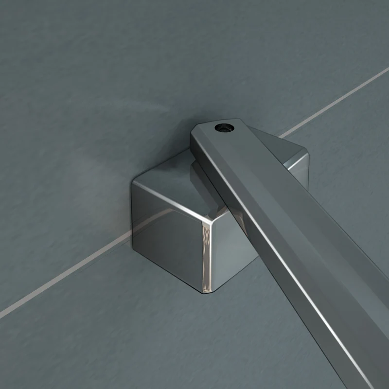 Aica paroi de douche 90/100x200cm avec retour pivotante 40cm et la barre de fixation 45cm paroi de douche à l'italienne , verre sécurité anticalcaire