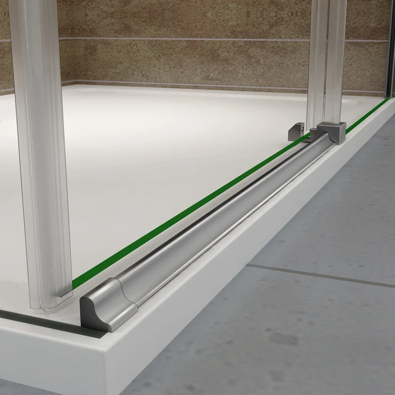 Aica cabine de douche 195cm hauteur, porte de douche coulissante avec paroi de douche ,8mm verre trempé anticalcaire, vitrification nano