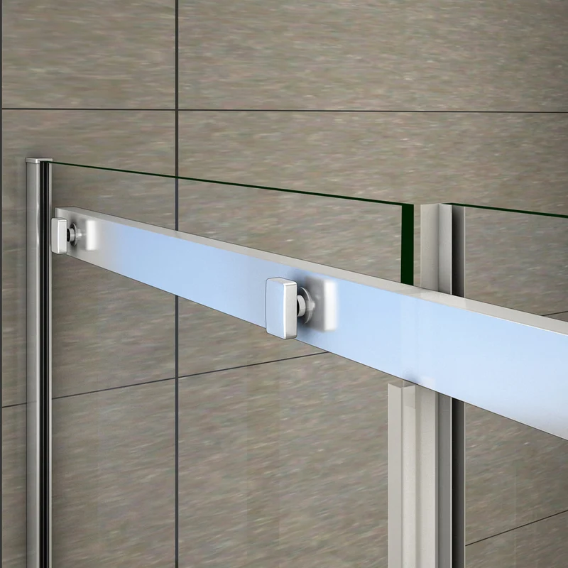Aica cabine de douche 195cm hauteur, porte de douche coulissante avec paroi de douche ,8mm verre trempé anticalcaire, vitrification nano